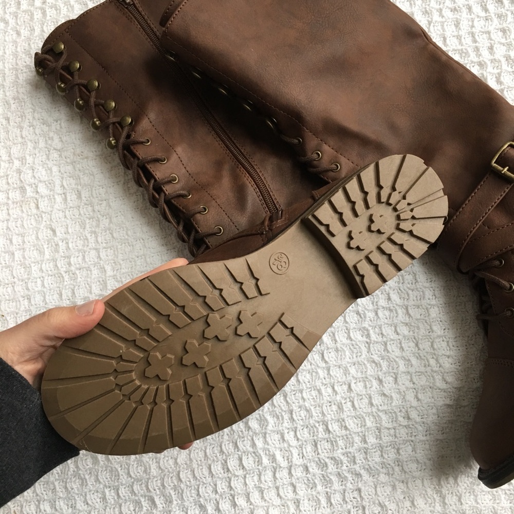 LAST PAIR Mossimo Magda Brown Lace Riding Boots - Picture 5 of 5